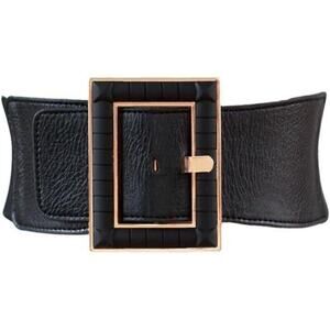 Women Wide Belt Stretch Elastic Band Wrap Cinch Retro High Waist Metal